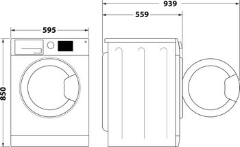 Indesit Lavabiancheria A libera installazione EWC 61051 W IT N Bianco Carica frontale F Technical drawing