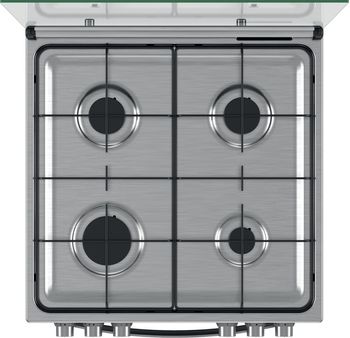 Indesit Cucina con forno a doppia cavità IS67G8CHX/E Inox GAS Frontal top down