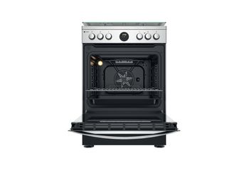 Indesit Cucina con forno a doppia cavità IS67G8CHX/E Inox GAS Frontal open