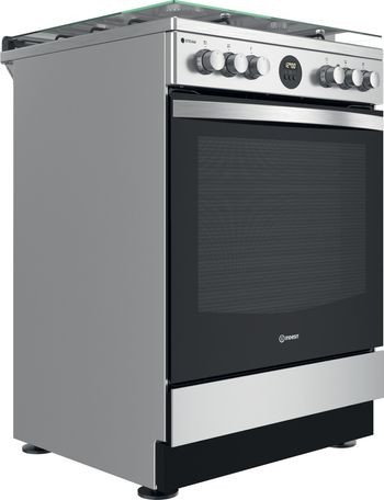 Indesit Cucina con forno a doppia cavità IS67G8CHX/E Inox GAS Perspective
