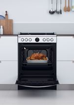 Indesit Cucina con forno a doppia cavità IS67G8CHX/E Inox GAS Lifestyle frontal open