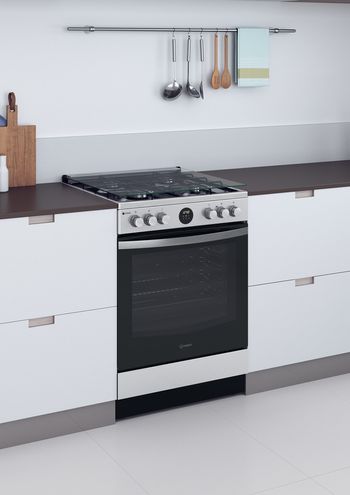 Indesit Cucina con forno a doppia cavità IS67G8CHX/E Inox GAS Lifestyle perspective