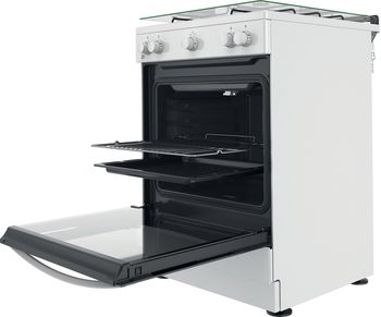 Indesit Cucina con forno a doppia cavità IS67G1KMW/E Bianco GAS Perspective open