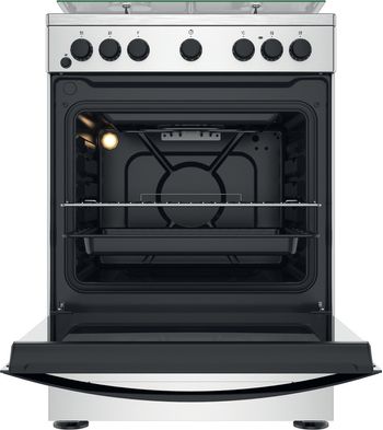 Indesit Cucina con forno a doppia cavità IS67G4PHX/E Inox GAS Frontal open