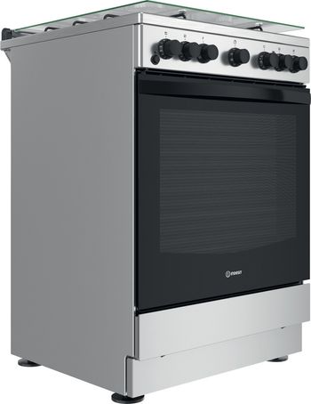 Indesit Cucina con forno a doppia cavità IS67G4PHX/E Inox GAS Perspective