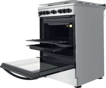 Indesit Cucina con forno a doppia cavità IS67G4PHX/E Inox GAS Perspective open
