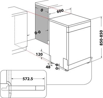 Indesit Lavastoviglie A libera installazione IN2FFC14BN6X A libera installazione C Technical drawing