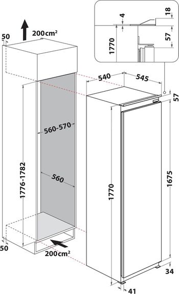 Indesit-Frigorifero-Da-incasso-INSD18A011B1-Acciaio-Technical-drawing