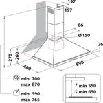 Indesit-Cappa-Da-incasso-IHPC-9.5-LM-X-Inox-Montaggio-a-parete-Meccanico-Technical-drawing